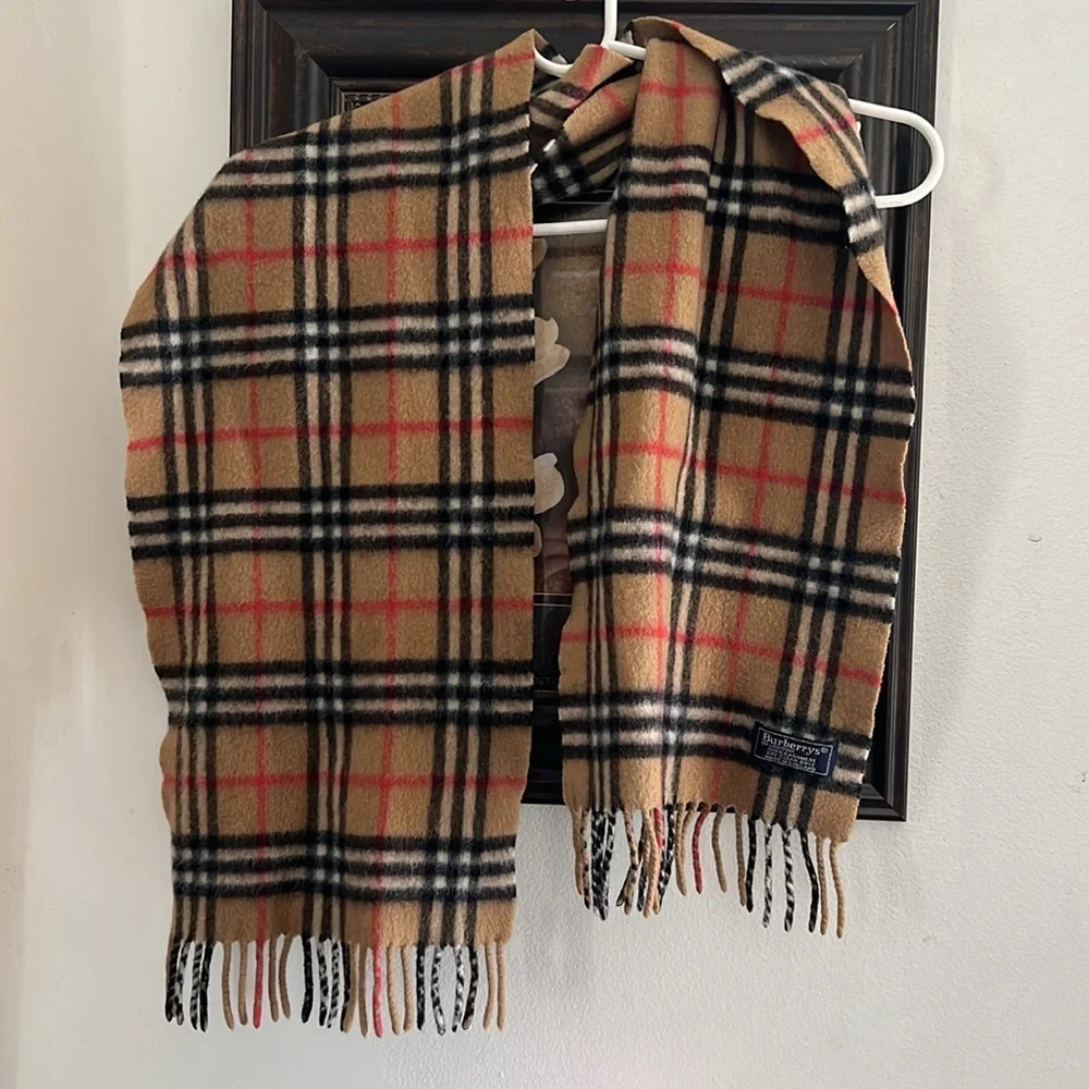 Authentic Men women’s Classic Checkered Scarf - Tan and Black